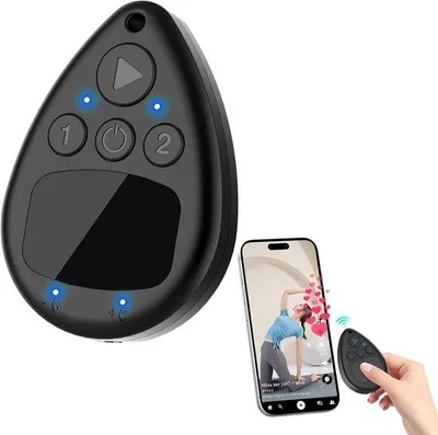 Image de Dispositif de clic sans fil Bluetooth pour iPhone – avec batterie intégrée pour une utilisation mains libres – dispositif de clic silencieux et réglable pour les diffusions en direct, les jeux vidéo et les récompenses