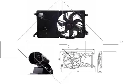 Produktbild von NRF 47291 Lüfter Motorkühlung Kühlerlüfter für MAZDA 3 (BK) Wasserkühler