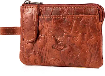 Produktbild von MATADOR CUSCO Leder Schlüsseltasche 2 Schlüsselringe Blumen Braun