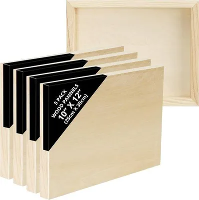 Obrázek produktu pro Sada desek pro malování na přírodní lípové dřevo – 5 kusů – 25 x 30 cm