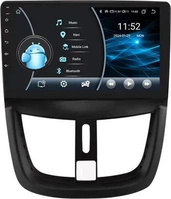 Image de Autoradio avec Bluetooth et CarPlay pour Peugeot 207 / 207CC (2006-2015) – Compatible avec Apple et Android – Système stéréo – Système de navigation – 2 Go/32 Go