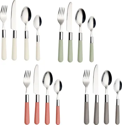 Produktbild von Echtwerk Bistro Besteck-Set 16TLG Essbesteck, Farbe:Grau