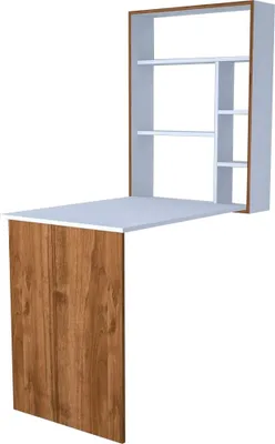 Produktbild von Homemania Schreibtisch Magicbox 62x16x82 cm Weiß und Walnuss-Optik