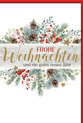 Produktbild von Weihnachten Weihnachtsgesteck gemalt Glückwunschkarte mit Umschlag