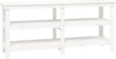 Produktbild von vidaXL Werkbank Weiß 181x50x80 cm Massivholz Kiefer