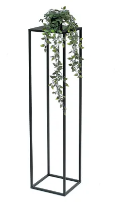 Produktbild von DanDiBo Blumenhocker Metall Schwarz Eckig 100 cm Blumenständer Beistelltisch 96351 Blumensäule Modern Pflanzenständer Pflanzenhocker