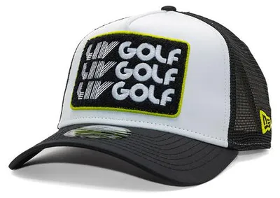 Zdjęcie produktu dla Czapka z daszkiem New Era - LIV Golf 9FORTY, model A-Frame - logo LIV - biała