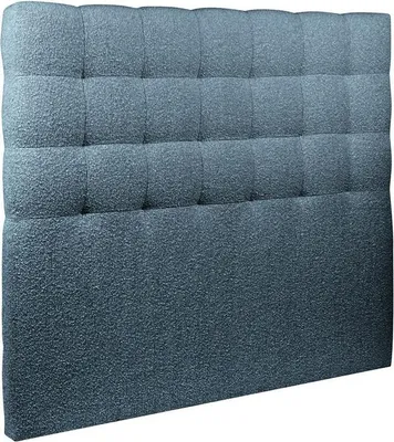 Productafbeelding van Gestoffeerde hoofdbord - Gestikt - blauwe bouclé stof - 180 cm