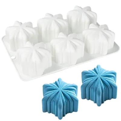 Productafbeelding van Siliconen Sneeuwvlokken Bakvorm voor Kerstmis - 3D Vorm