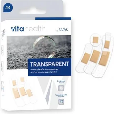 Obrázok produktu pre TRANSPARENT Sada 24 transparentných, diskrétnych, flexibilných náplastí VITAHEALTH