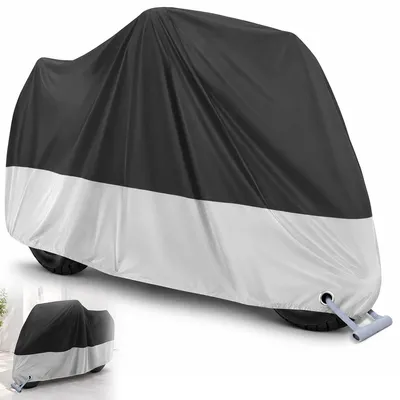 Produktbild von Motorrad Abdeckplane wasserdicht XXL 245x105x125cm, Motorradgarage mit UV Schutz, Schlossöffnung & elastischem Saum für Outdoor & Winter