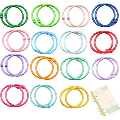 Imagen del producto de Anillos de 30 mm, color plateado, 30 unidades, con perforadora, para proyectos de manualidades