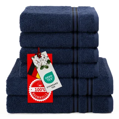 Produktbild von Hammetex Handtücher Set 6-teilig – 2 Badetücher 70x140 cm, 4 Handtücher 50x100 cm, 100% Baumwolle,