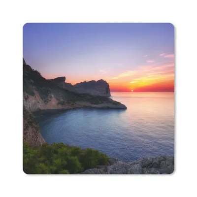 Produktbild von MuchoWow® Mauspad Mousepad Meer - Felsen - Berge - Natur 20x20 cm - Mousepads - Maus Mat - Pad - Mausunterlage - Desk Mat - Bureauartikeln