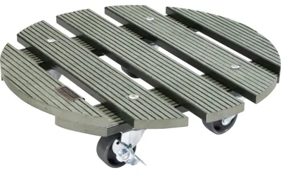 Produktbild von WAGNER Pflanzenroller WPC Ø 29 x 7,5 cm, für außen & innen, grün, wetterfest, 2 Feststeller, Tragkraft 100 kg - 20052801
