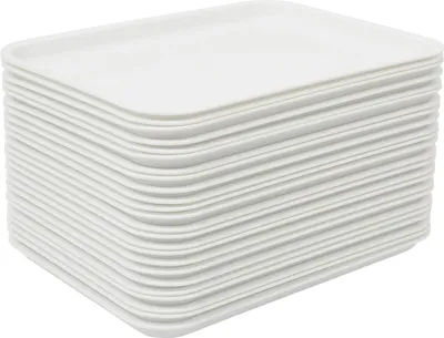 Produktbild von Serviertablett, langlebiges Material, stapelbares Design, Weiß 24 PCS