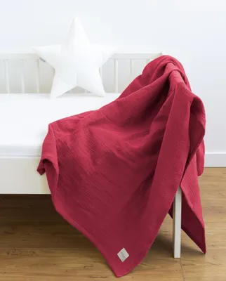 Produktbild von Musselin Decke 150x200 cm ROT – EINLAGIG 100% Baumwolle