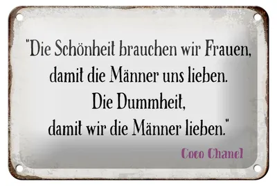 Produktbild von Blechschild Spruch 18x12cm Schönheit Frauen Dummheit Männer