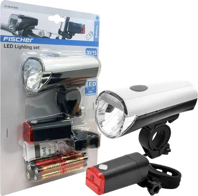Image de FISCHER Batterie Kit d'éclairage LED 30/15 Lux avant et arrière