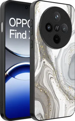 Produktbild von Smartphonica Telefon Fall geeignet für Oppo Find X8 mit Marmor-Druck - TPU zurück Abdeckung Fall Marmor-Design - Silber