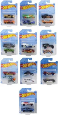 Produktbild von Hot Wheels 1:64 Die-Cast Fahrzeuge 2er-Pack Sortiment, Auto, 3 Jahr(e), Kunststoff, Metall, Gemischte Farben