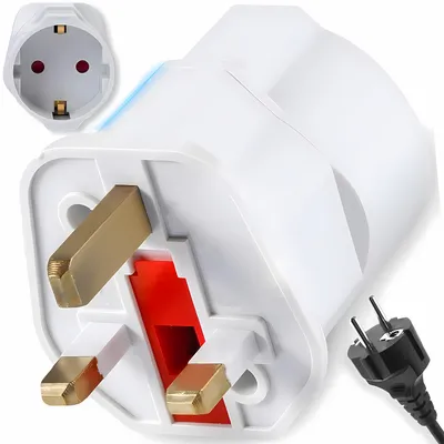 Produktbild von Reiseadapter UK Deutschland, Steckdosenadapter, Reisestecker-Adapter Deutschland England, Typ G  Stecker für Großbritannien Irland Schottland Retoo