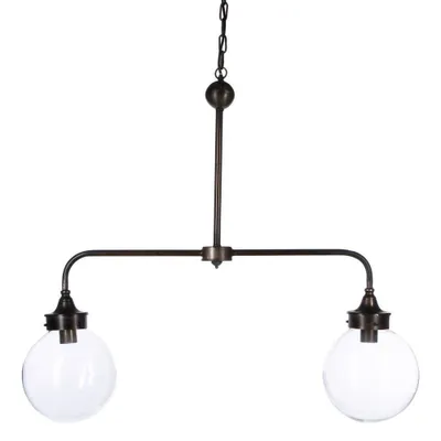 Zdjęcie produktu dla Podwójna lampa sufitowa - metal, szkło 103 x 25 x 193 cm