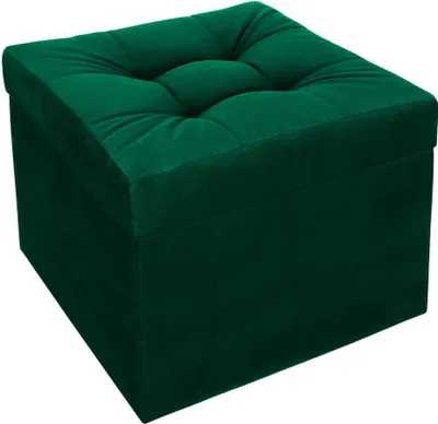 Obrázok produktu pre mg dizajnová čalúnená stolička, 45x45 cm, farba Donkergroen - mäkké sedadlo, skladacia s úložným priestorom (50 l), odolná voči zaťaženiu do 100 kg