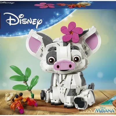 Immagine prodotto di LEGO Disney Vaiana 43292 Pua Action Figure, Maialino Giocattolo Con Fiore, Granchio E Zattera, Regalo Per Bambini Da 9+