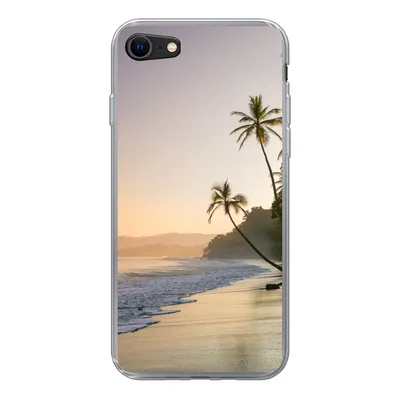 Produktbild von MuchoWow® Handyhülle Schutzhülle Hülle für iPhone SE 2020 Strand - Meer - Palme Silikon Softcase Handy Hülle - Kartenbesitzer