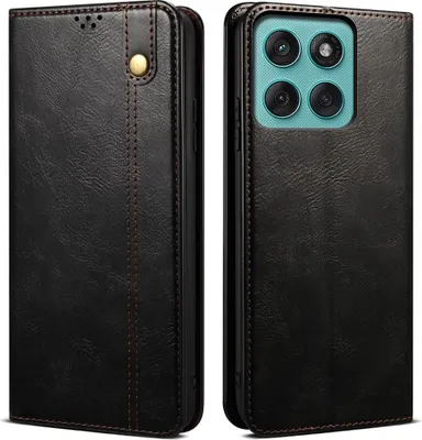Produktbild von Motorola Moto G56 Hülle - Coverup Premium Classic Klapphülle - Schwarz