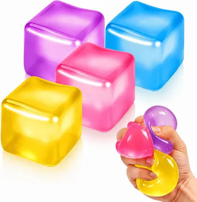 Produktbild von 4er Set Cube Squishy Toys Anti-Stress Spielzeug Squishy-Ball zum Stressabbau im Büro für Kinder & Erwachsene
