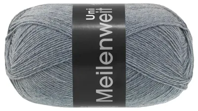 Produktbild von Lana Grossa MEILENWEIT 100 g UNI 4-fach Sockenwolle in Uni-Farben 420 m Farbe 1399 - Jeansblau