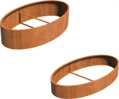 Produktbild von Adezz Ellipse ohne Boden Pflanzgefäß aus Corten-Stahl Pflanzkübel Blumentopf