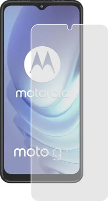 A screen protector is shown placed over a Motorola smartphone.
