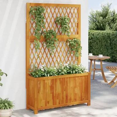Produktbild von Stabli Möbel Pflanzkübel mit Rankgitter 100x32x165 cm Massivholz Akazie - Beete CJG1690075