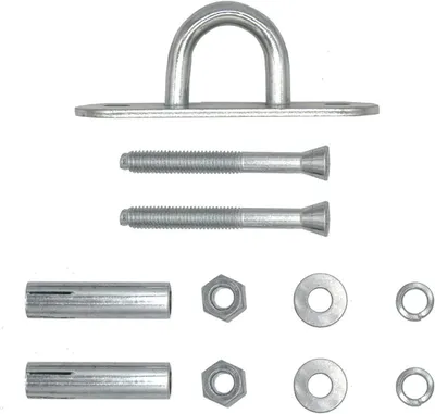 Imagen del producto de Gancho de sujeción para sillas colgantes, con capacidad de carga de hasta 250 kg, fabricado en hierro galvanizado de 3 mm, para techos de hormigón