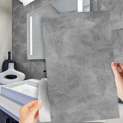 Image de Autocollants muraux effet marbre gris, dimensions 30 x 59,8 cm, adhésifs