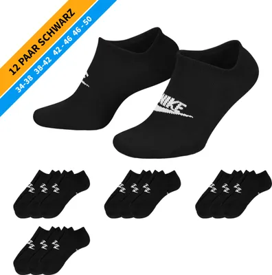 Produktbild von NIKE Socken - Farbe: 12 Paar Schwarz Sneaker Socken - Größe: 42-46