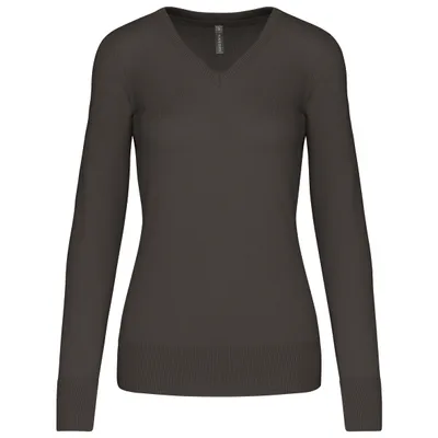 Produktbild von Kariban Damenpullover mit V-Ausschnitt