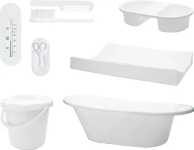 Produktbild von Bébé-Basics Badeset, 8-teilig, Weiß