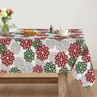 Obrázek produktu pro Podzimní ubrus 140 x 220 cm, červenozelený, odolný proti skvrnám, na svátky