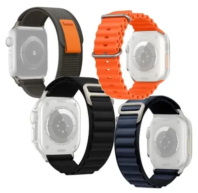 Image de 4 bracelets de sport pour Apple Watch 4/5/6/7/8/9/10/SE/Ultra, compatibles avec les modèles 44/45/46/49 mm, couleurs assorties
