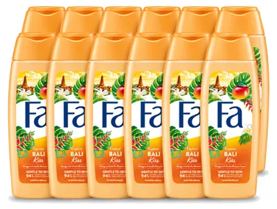 Productafbeelding van 12 x Douchegel Bali Kiss - Mango en vanillebloem - 250 ml - Voordeelverpakking - 12 stuks