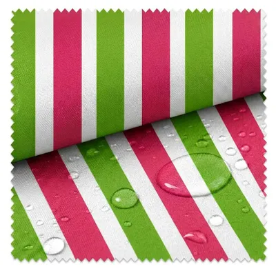 Produktbild von novely® Oxford SUNRISE 420D - Extrem Reißfester und Dichter Outdoor-Stoff - Wasserdichter Möbelstoff - Pflegeleichte Meterware 1lfm - Farbe: W-08-22 Weiß-Grün-Pink