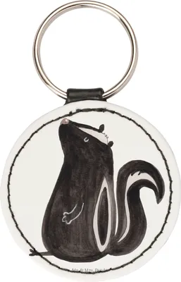 Produktbild von Mr. & Mrs. Panda Anhänger Stinktier Sitzen - Weiß - Geschenk, Schlüsselanhänger edel, mini, Besserwisser, Taschenanhänger, schlüsselbund, Wildtier, Recht, Raubtier, Büro