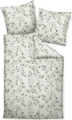 Produktbild von Traumschloss Premium Flanell Bettwäsche - Pflanzen braun, grün 135 x 200 cm Pflanzen in braun, grün Farbtönen