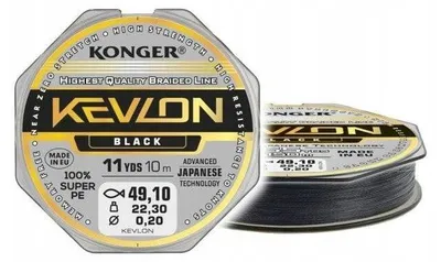 Produktbild von Konger Kevlon Black X4 Geflochtene Schnur 0.18mm 10m