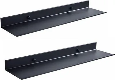 Produktbild von Famanu Wandregal Set aus Aluminium - Schwarz, 30 cm, 2 Stück