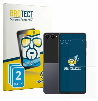 Produktbild von 2x Für Samsung Galaxy Z Flip 8 (Display+Kamera) Schutzfolie BROTECT Displayschutz Display Schutz Folie Klar Transparent